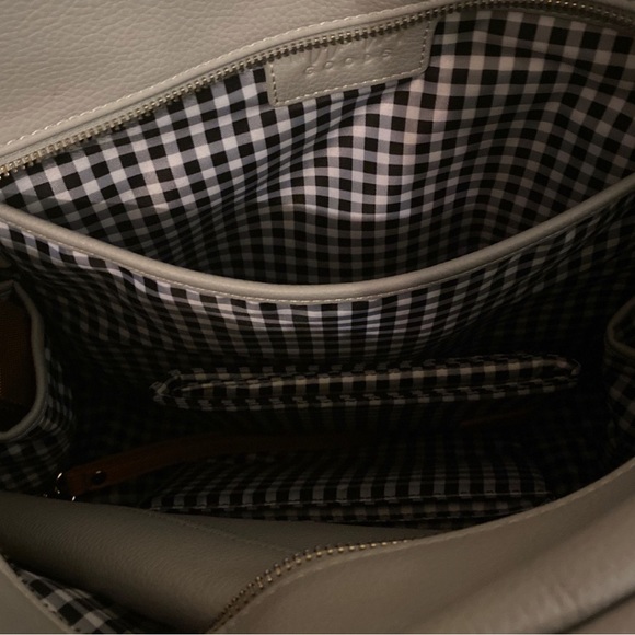Milkmaid Goods Vegan Leather Diaper Bag set- Grey and Gingham - Picture 2 of 6